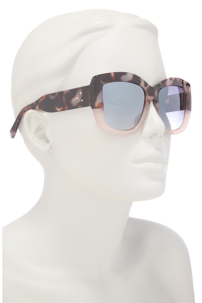 68mm Gradient Square Sunglasses, Alternate, color, GREY/ TORTOISE