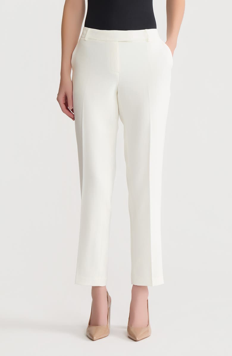 KASPER Flat Front Straight Leg Pants, Main, color, Vanilla Ice