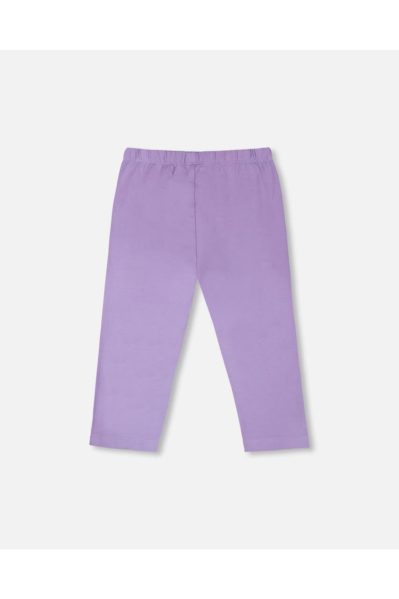 Organic Cotton Jersey Capri with Knee Screen Hearts Appliqués, Alternate, color, Mauve