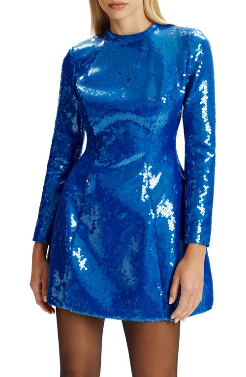 Bardot Leiden Sequin Long Sleeve Minidress In Blue