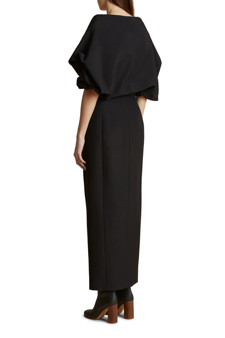 Truman Portrait Collar Wrap Dress, Alternate, color, BLACK