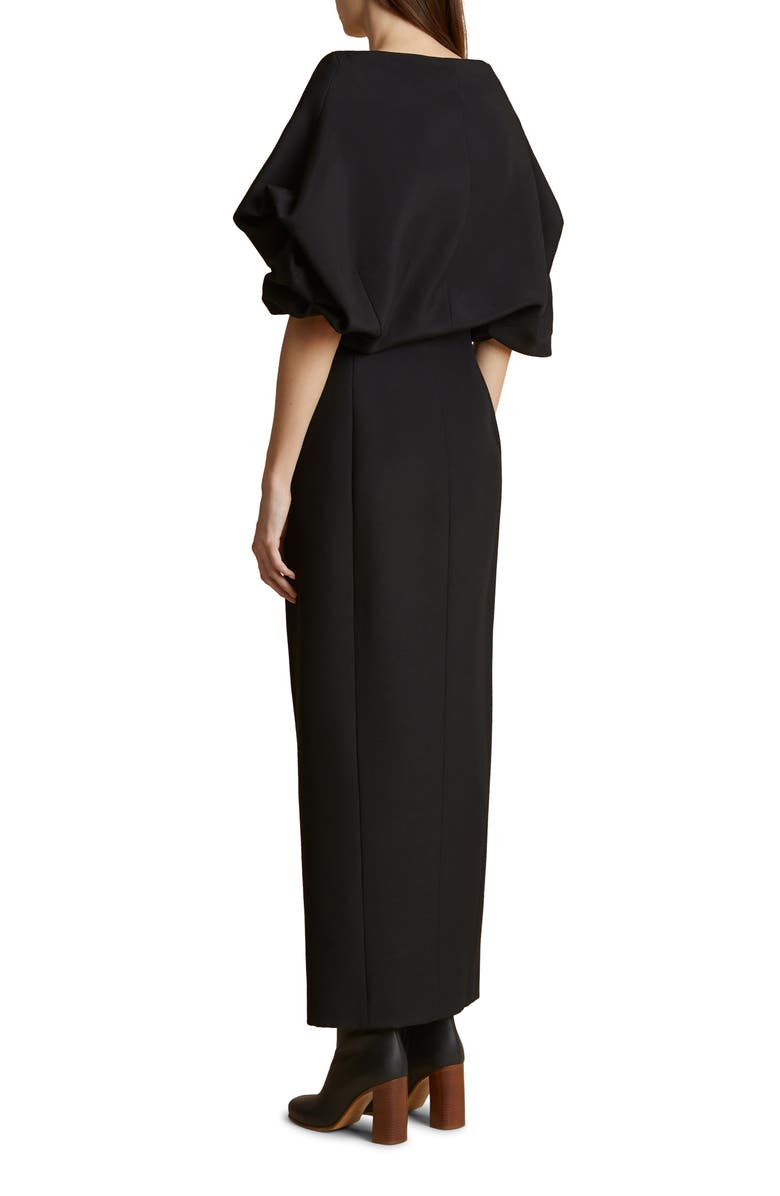 Khaite Truman Portrait Collar Wrap Dress, Alternate, color,