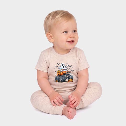 Monster Truck Ghost Infant Jogger Pant Crew Set