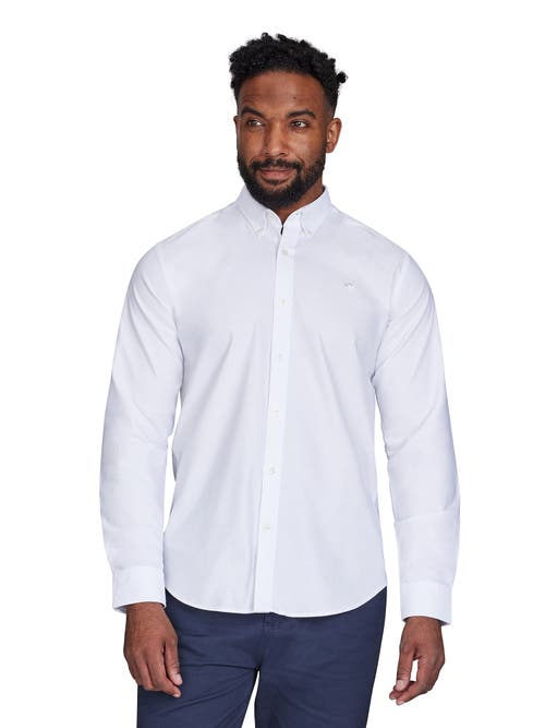 Raging Bull Long Sleeve Oxford Shirt In White