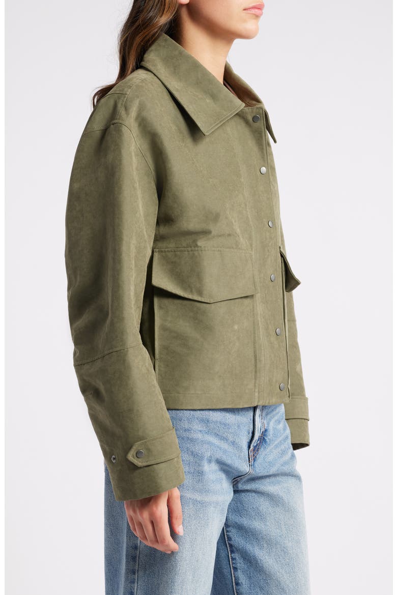 Crop Cotton Blend Field Jacket, Alternate, color, OLIVE KALAMATA
