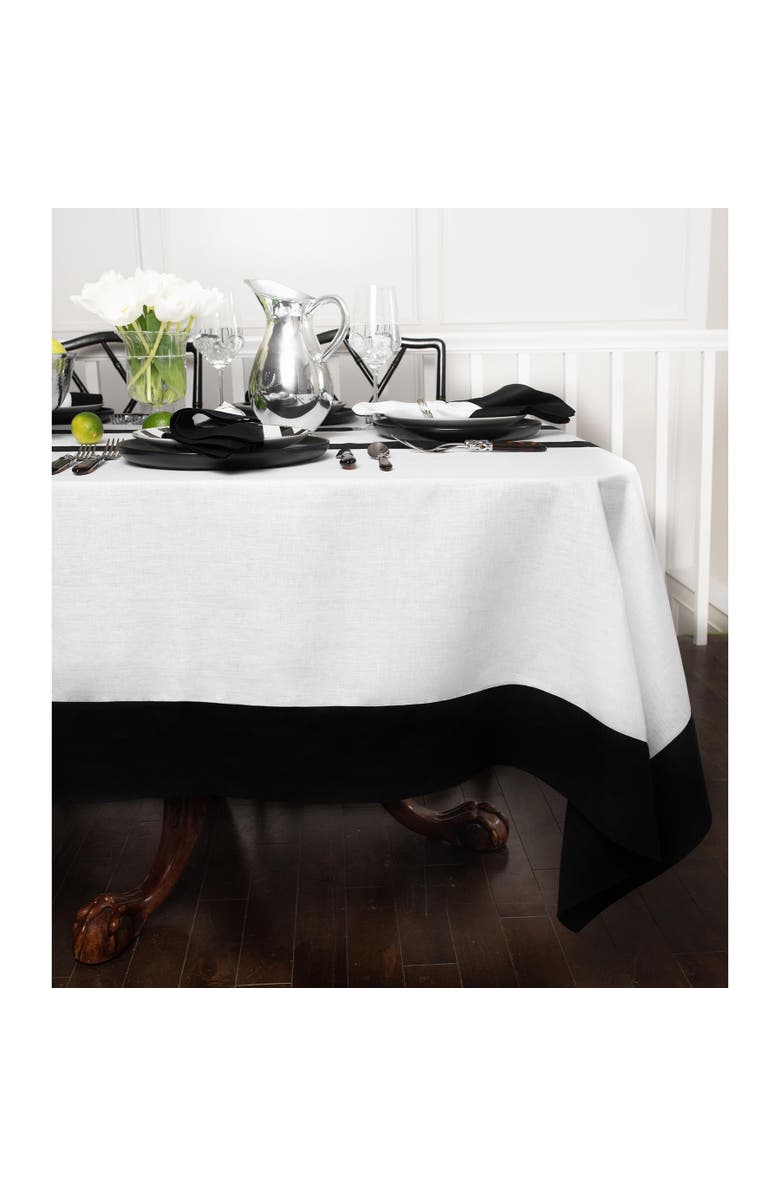 Solino Home Linen Tablecloth - Contempo, Main, color, Black And White