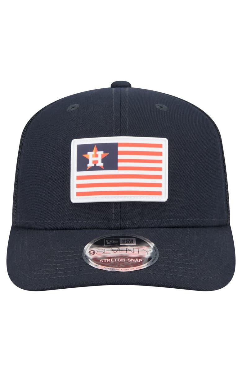 New Era Men's New Era Navy Houston Astros Flag 9SEVENTY COOLERA Stretch-Snap Hat, Alternate, color, Navy