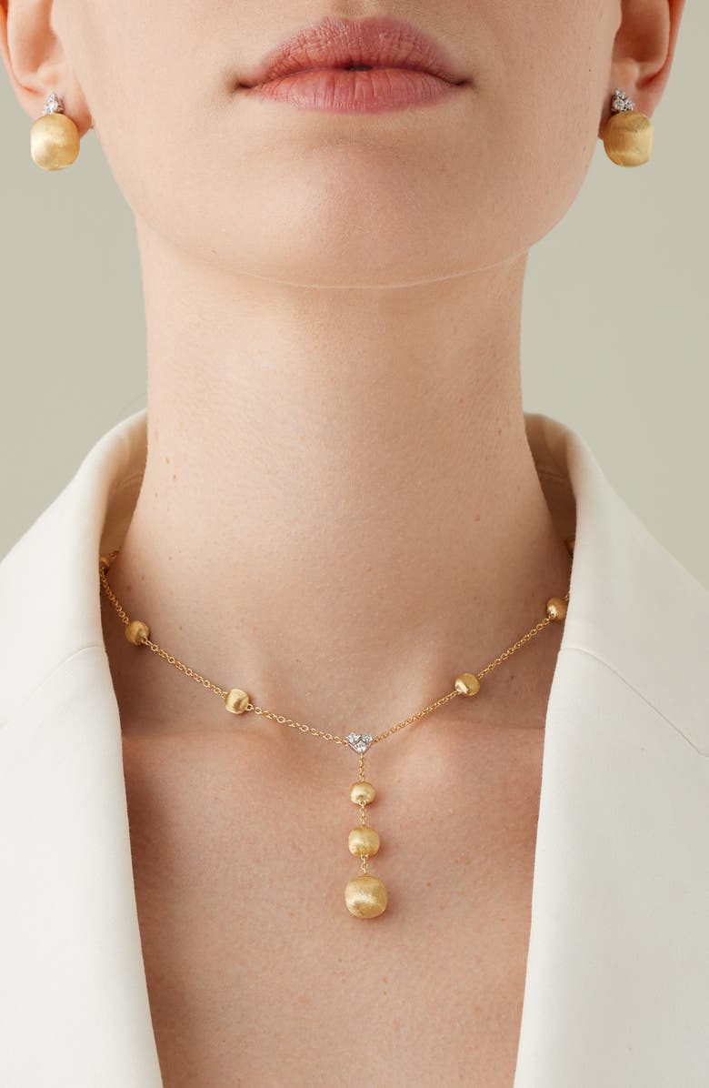 Marco Bicego 18K Yellow Gold Lariat Necklace with Diamonds, Alternate, color, 18K Yellow Gold