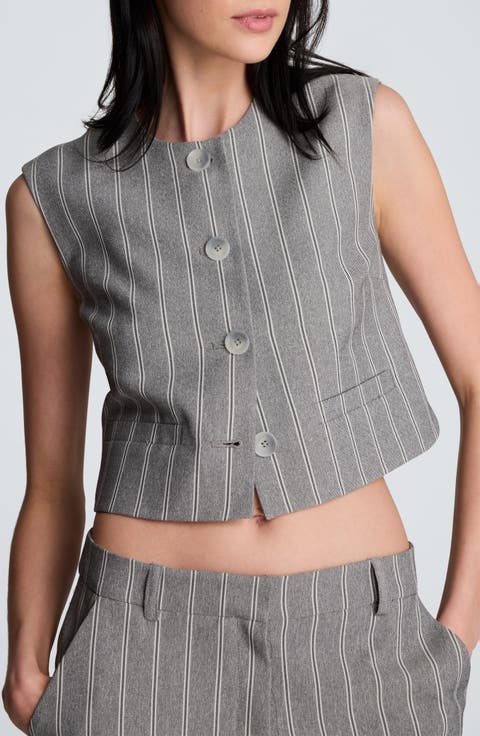 Pinstripe Boxy Vest