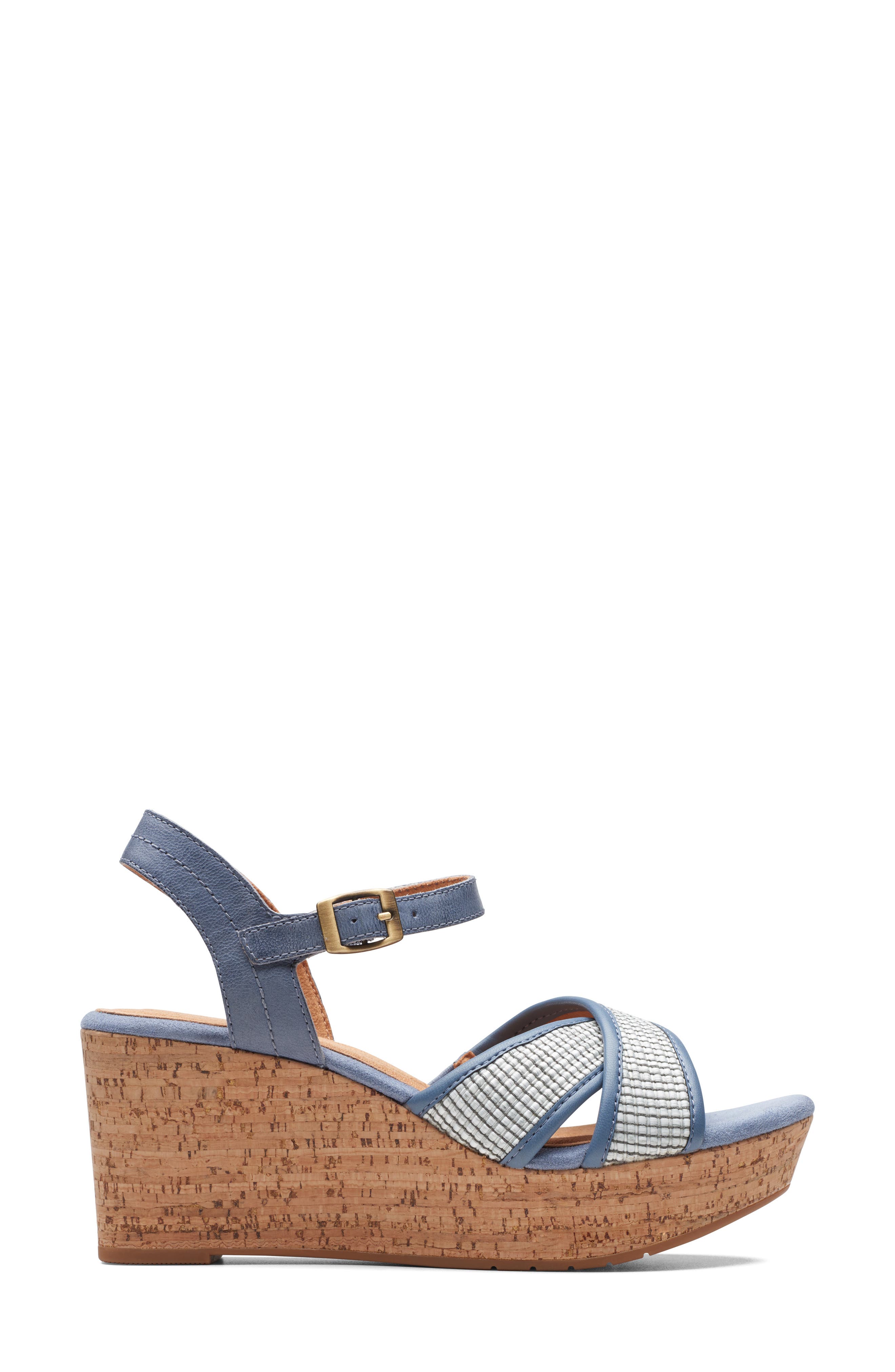 Clarks<sup>®</sup> Elleri Plum Wedge Sandal, Alternate, color, 