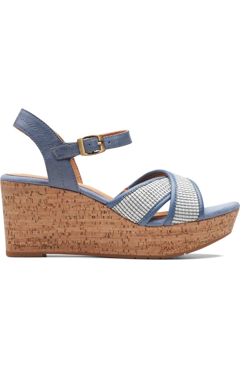 Clarks<sup>®</sup> Elleri Plum Wedge Sandal, Alternate, color,
