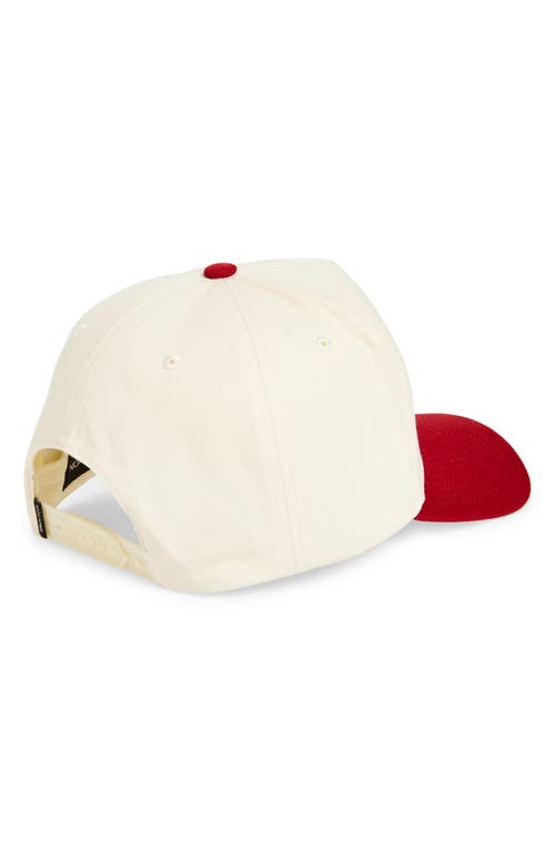 Brixton Save A Horse Organic Cotton Twill Baseball Cap In Crimson/off White