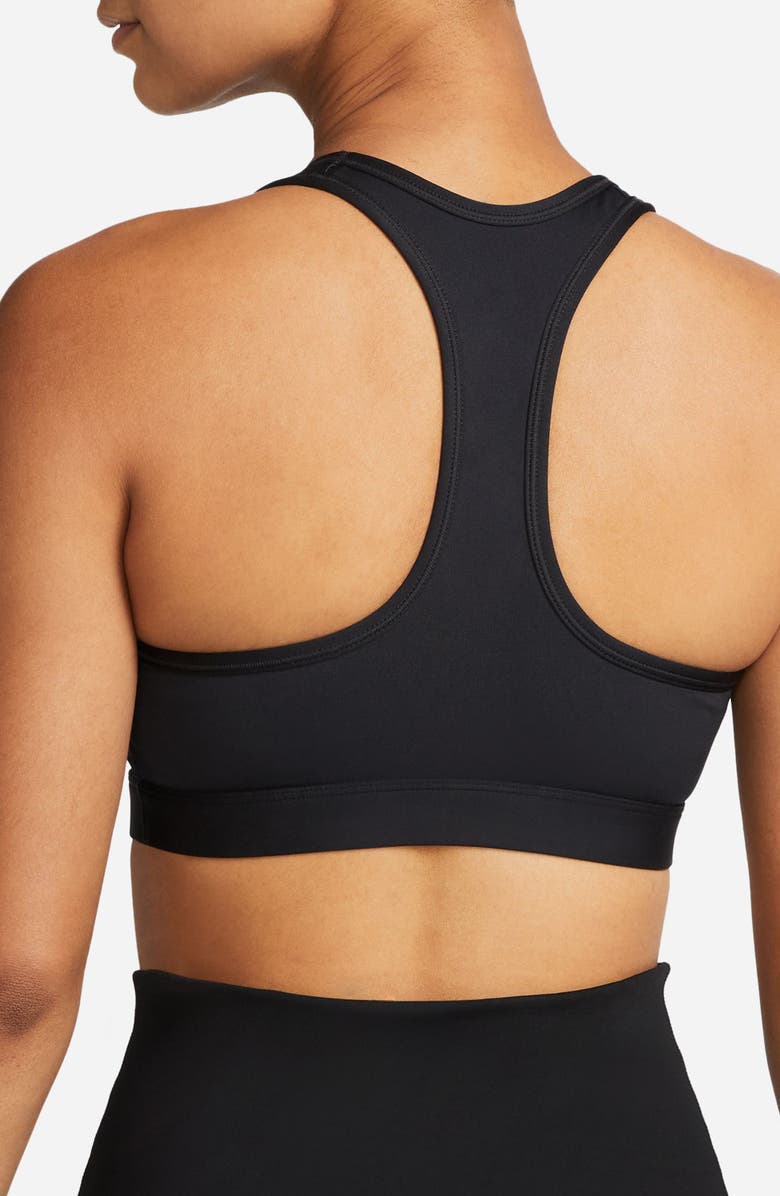 Nike Dri-FIT Swoosh Medium Support Padded Sports Bra, Alternate, color, 010 Black/White