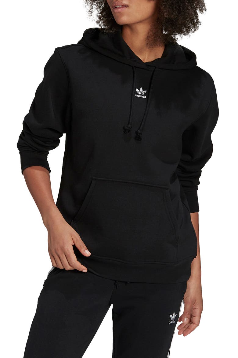 adidias Essentials Fleece Hoodie, Main, color, BLACK
