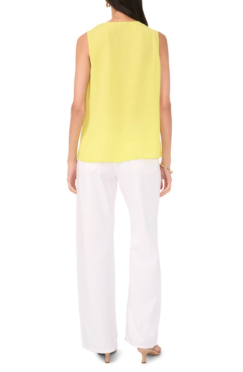 Vince Camuto Ruffle Neck Sleeveless Georgette Blouse, Alternate, color, Limoncello