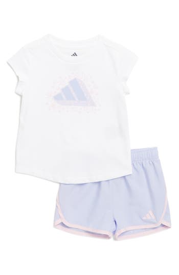 Adidas Originals Adidas Graphic T-shirt & Shorts Set In White/pure