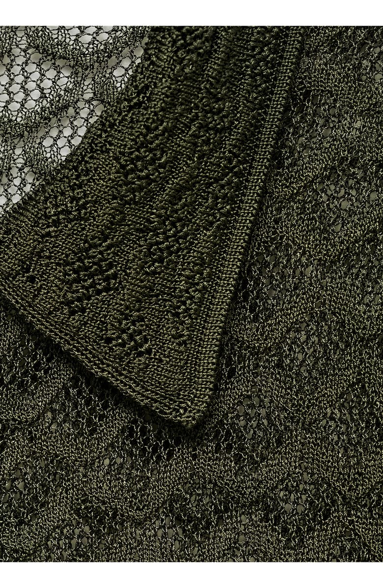 MANGO Escamas Sheer Knit Polo Bodysuit, Alternate, color, 