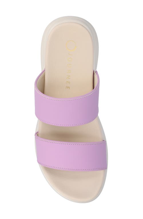 Journee Collection Women's Janis Double Band Comfort Wedge Sandals In Lilac