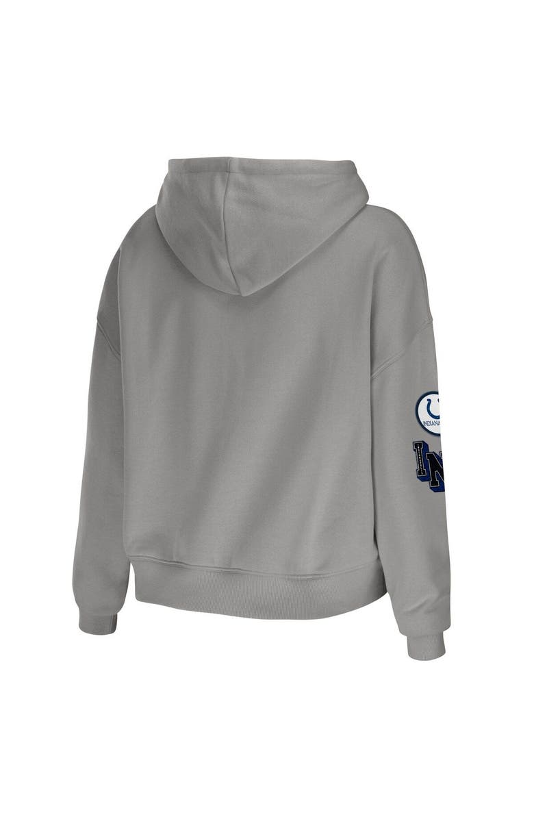 WEAR by Erin Andrews Women's WEAR by Erin Andrews Gray Indianapolis Colts Modest Cropped Pullover Hoodie, Alternate, color, Gray