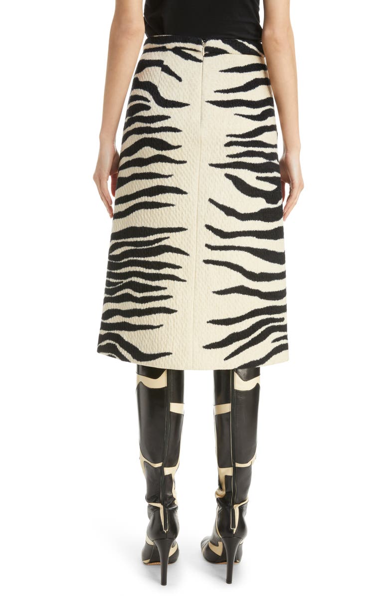 Dries Van Noten Shea Zebra Jacquard Chenille Skirt, Alternate, color, 