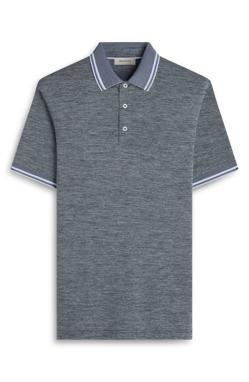 Bugatchi Microdot Mélange Performance Polo In Gray
