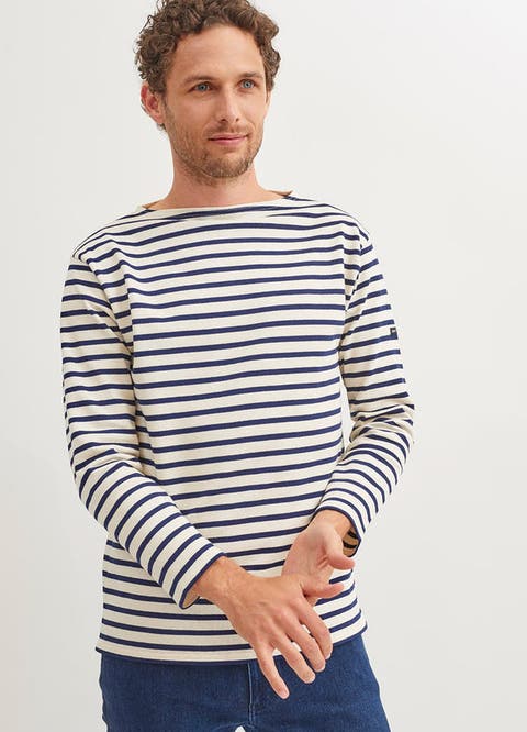 GUILDO - Boat Neck Heavyweight Breton Stripe Shirt