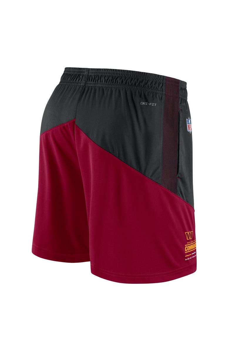 Nike Men's Nike Black/Burgundy Washington Commanders Sideline Primary Lockup Performance Shorts, Alternate, color, Black