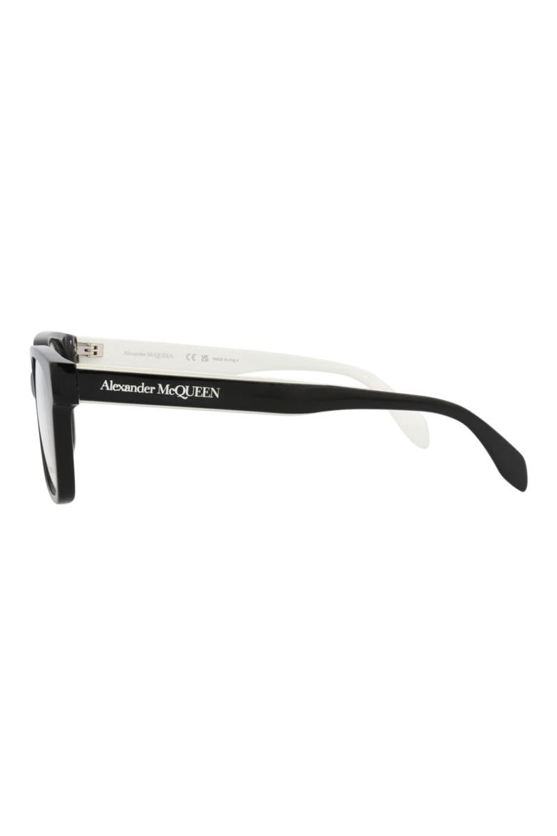 52mm Square Optical Glasses, Alternate, color, BLACK BLACK TRANSPARENT