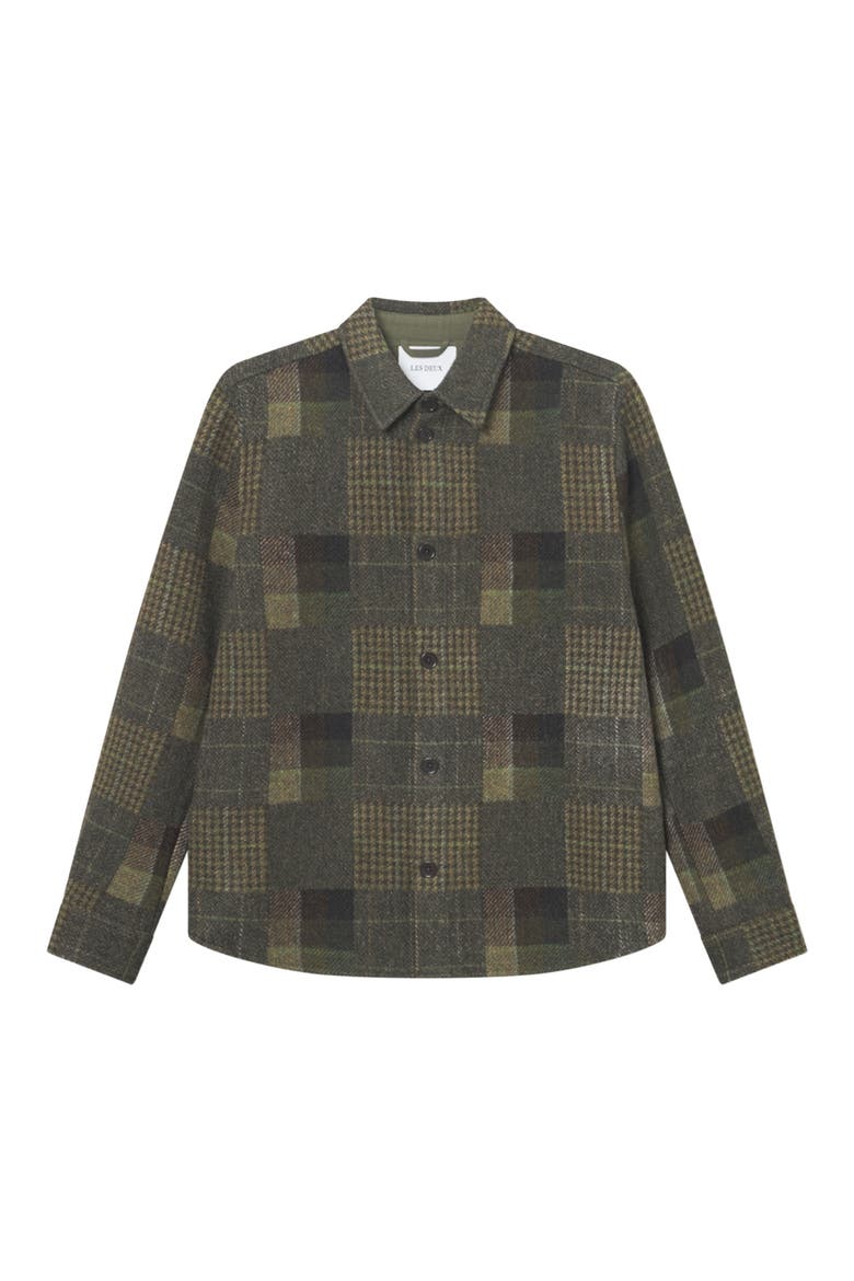 Kody Patchwork Wool Overshirt, Alternate, color, DUFFEL BAG