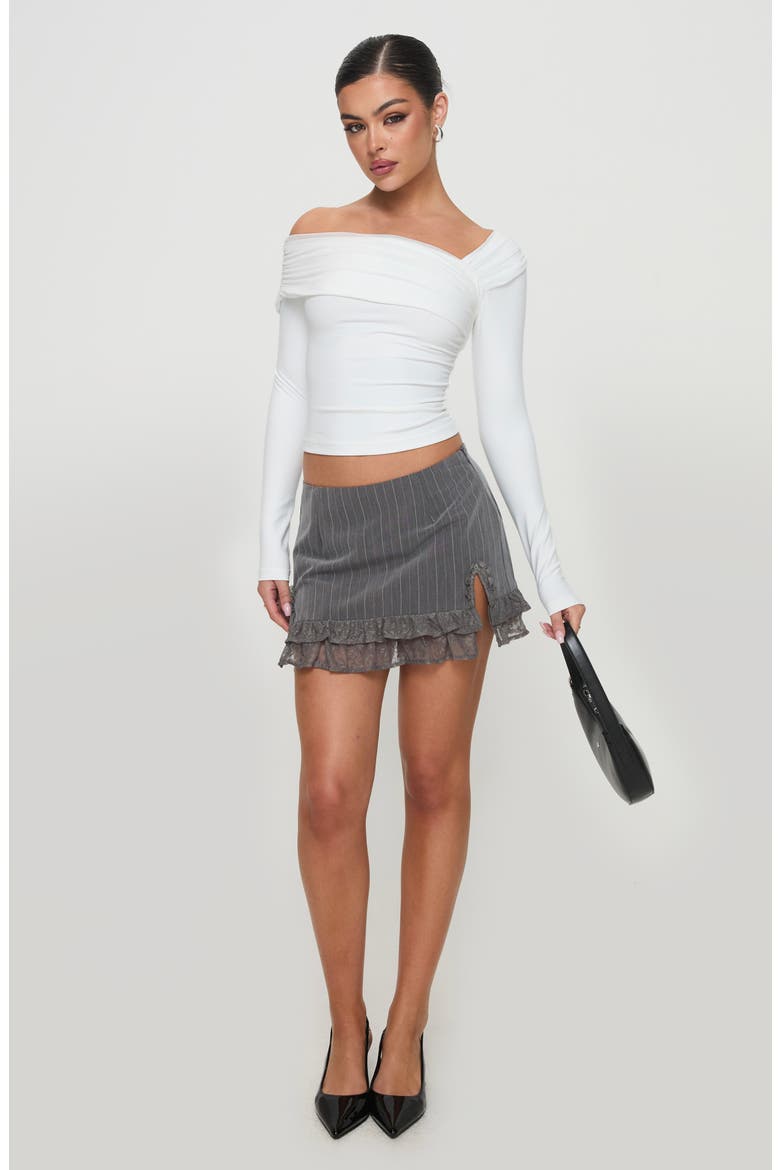 Lynsey Long Sleeve Crop Top, Alternate, color, WHITE