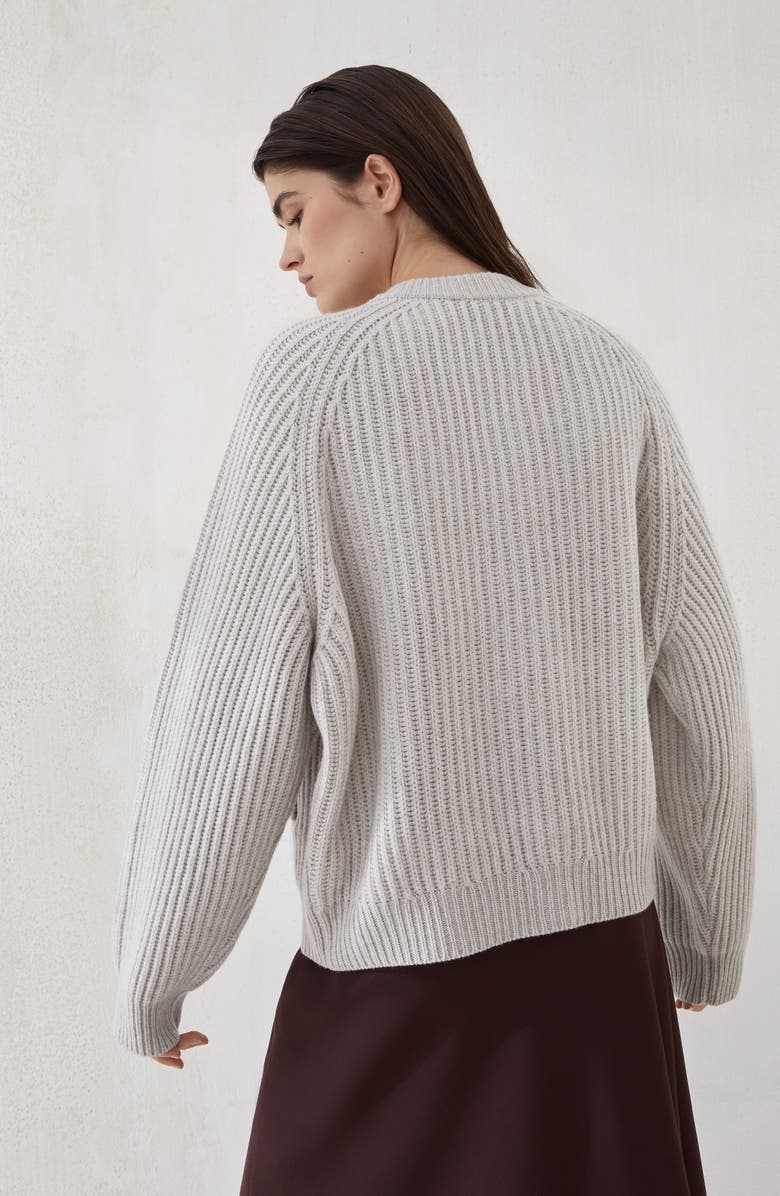 Brunello Cucinelli Cashmere Feather yarn cardigan, Alternate, color, Cool Beige