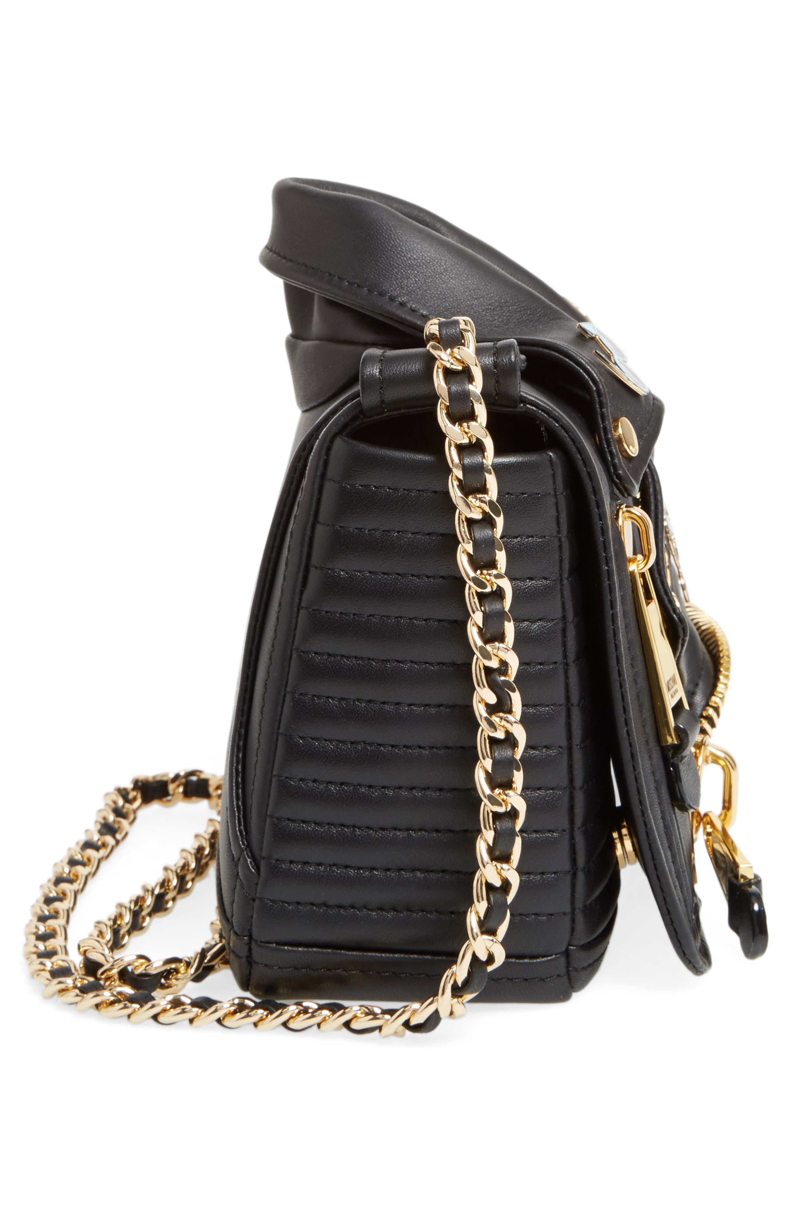 Biker Jacket Shoulder Bag, Alternate, color, BLACK