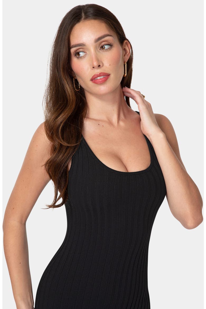 Sleeveless Ribbed Maxi Dress, Alternate, color, BLACK
