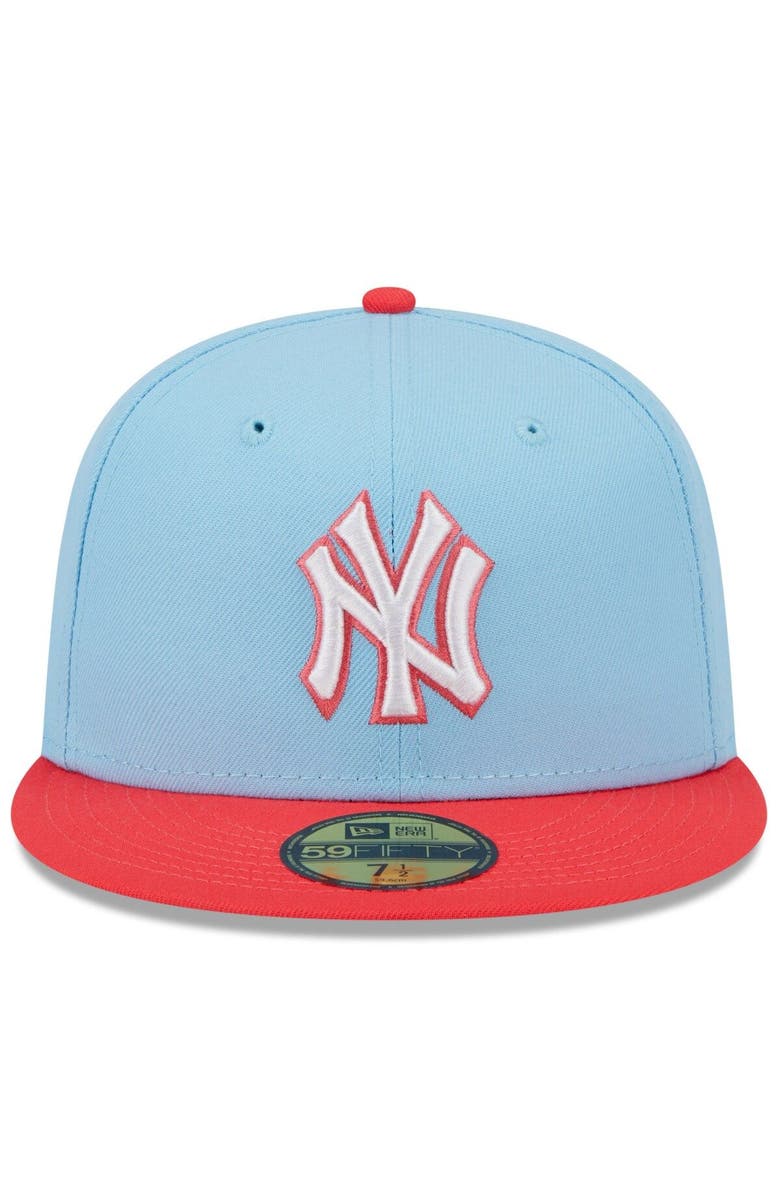 New Era Men's New Era Light Blue/Red New York Yankees Spring Color Two-Tone 59FIFTY Fitted Hat, Alternate, color, Light Blue