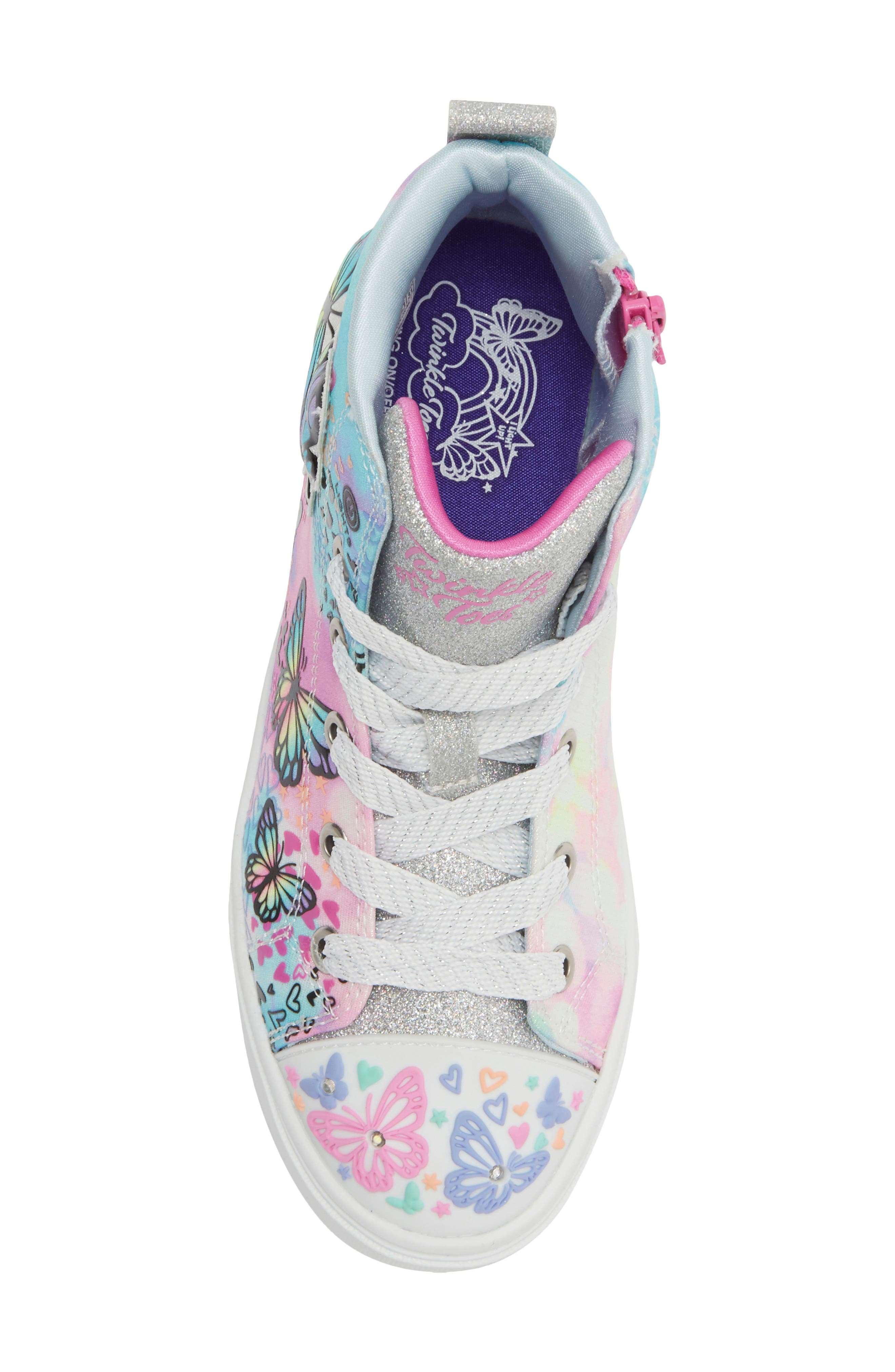 SKECHERS Kids' Twinkle Sparks Light-Up Sneaker, Alternate, color, Blue/ Pink Multi