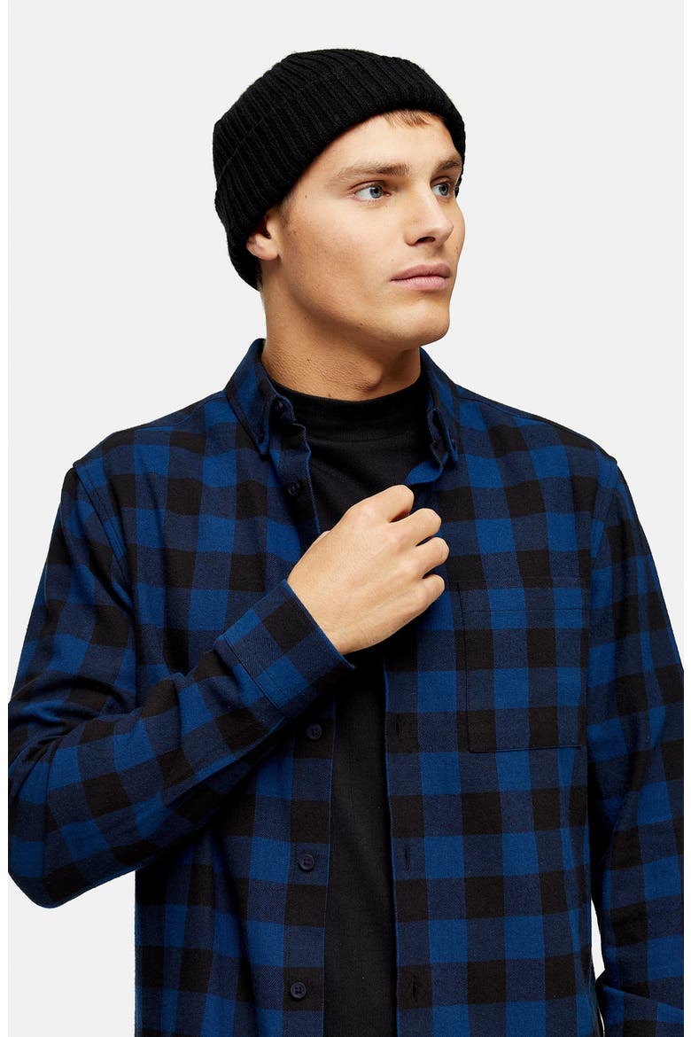 Buffalo Check Button-Down Flannel Shirt, Alternate, color, BLACK MULTI