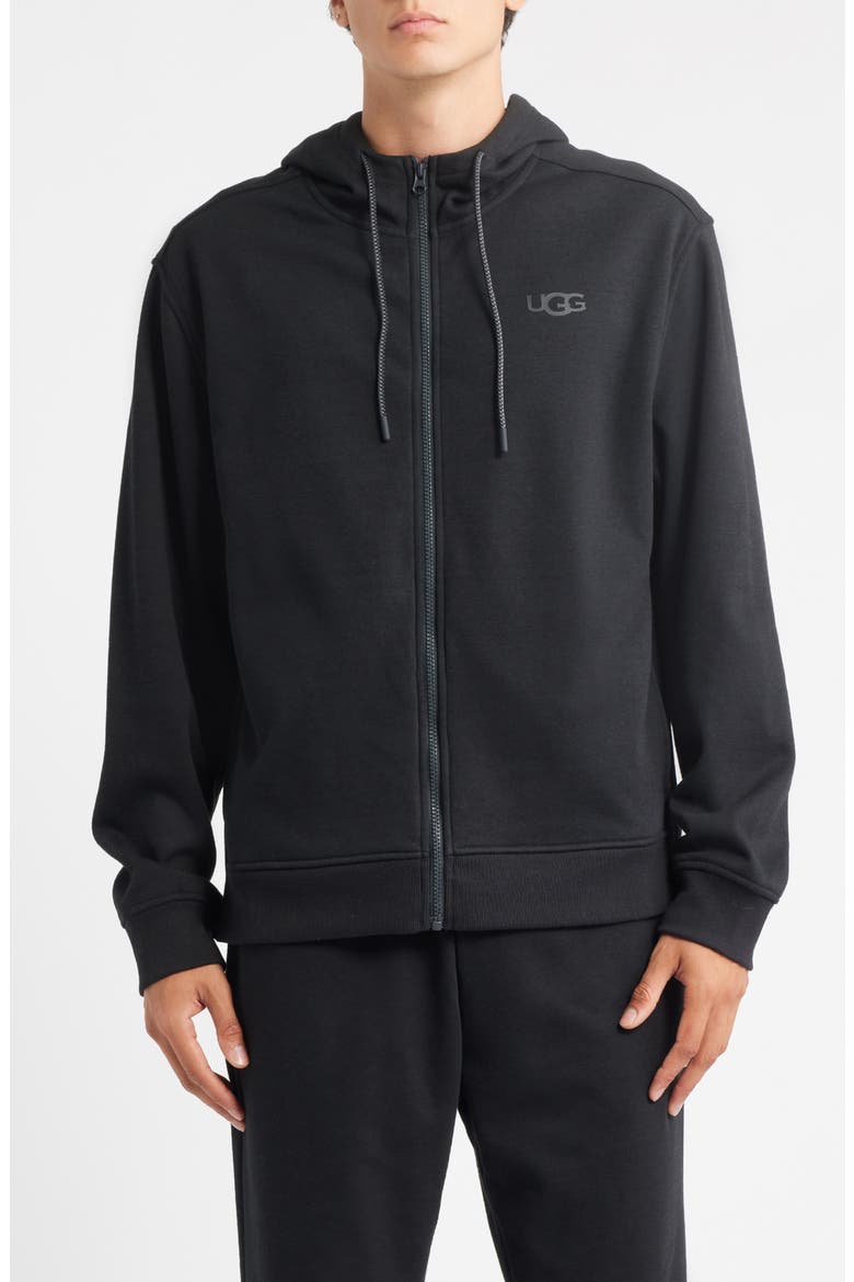 Shiloh Fleece Zip Hoodie, Main, color, BLACK