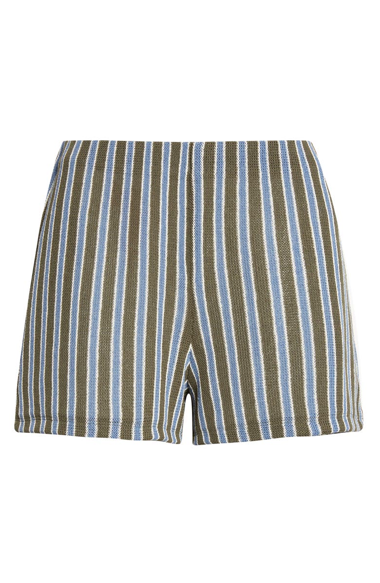 Veronica Beard Vichi Stripe Knit Shorts, Alternate, color, Army Blue Multi
