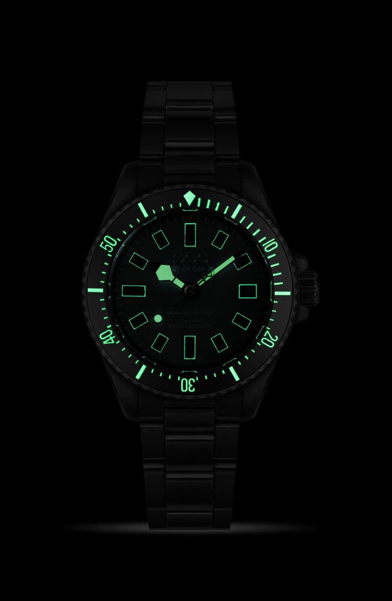 OUT OF ORDER Supervintage Chronograph Leather Strap Watch, 42mm, Alternate, color, Gold And Silver