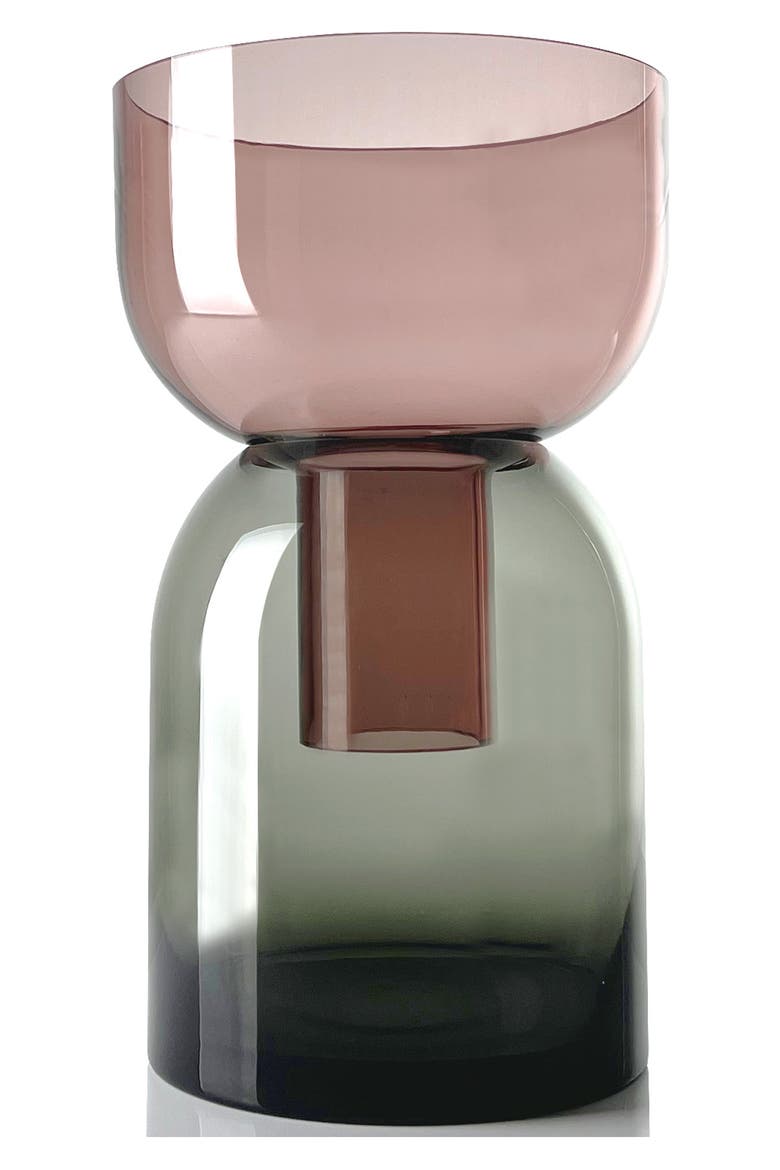 Flip Top Glass Vase (Nordstrom Exclusive), Alternate, color, GREY/ PINK