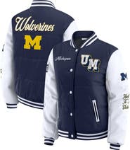 WEAR by Erin Andrews Women's WEAR by Erin Andrews Navy Michigan Wolverines Varsity Full-Snap Puffer Jacket