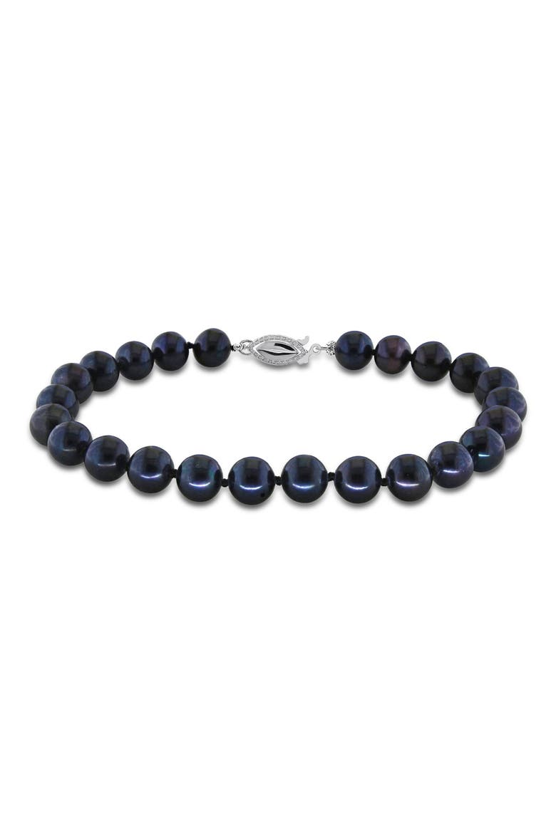 Cultured Pearl Bracelet, 7–7.5mm, Main, color, BLACK