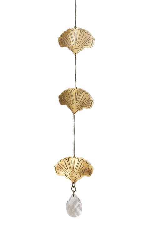 Surya Cascade Floral Engraved Brass Suncatcher