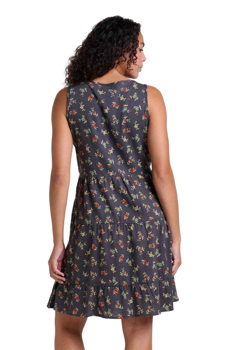 Toad & Co Manzana Tiered Sleeveless Dress, Alternate, color, Black Graphic Print