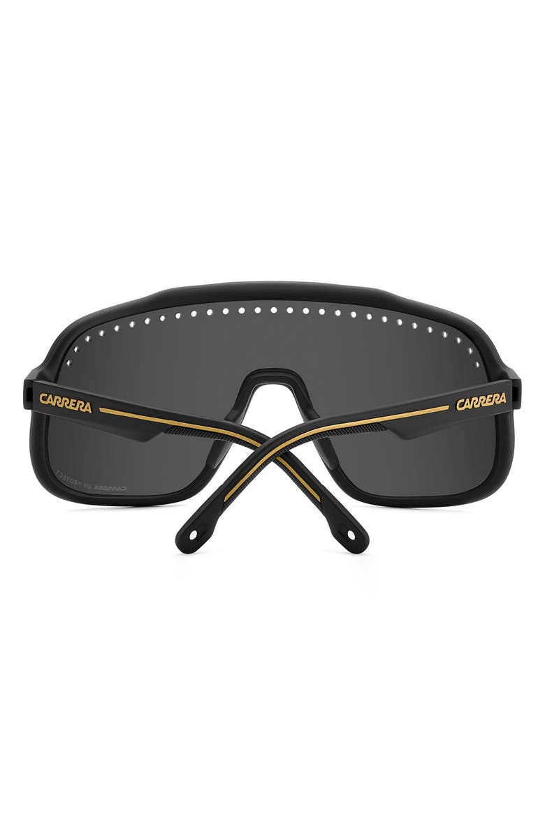 Carrera Eyewear C Sport 99mm Mask Shield Sunglasses, Alternate, color, Matte Black Gold/ Grey