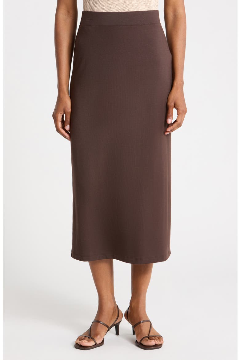 Pull-On Midi Skirt, Main, color, DK COFFEE