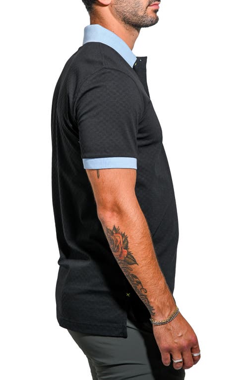Maceoo Mozartsquaretip Stretch Nylon Polo In Black
