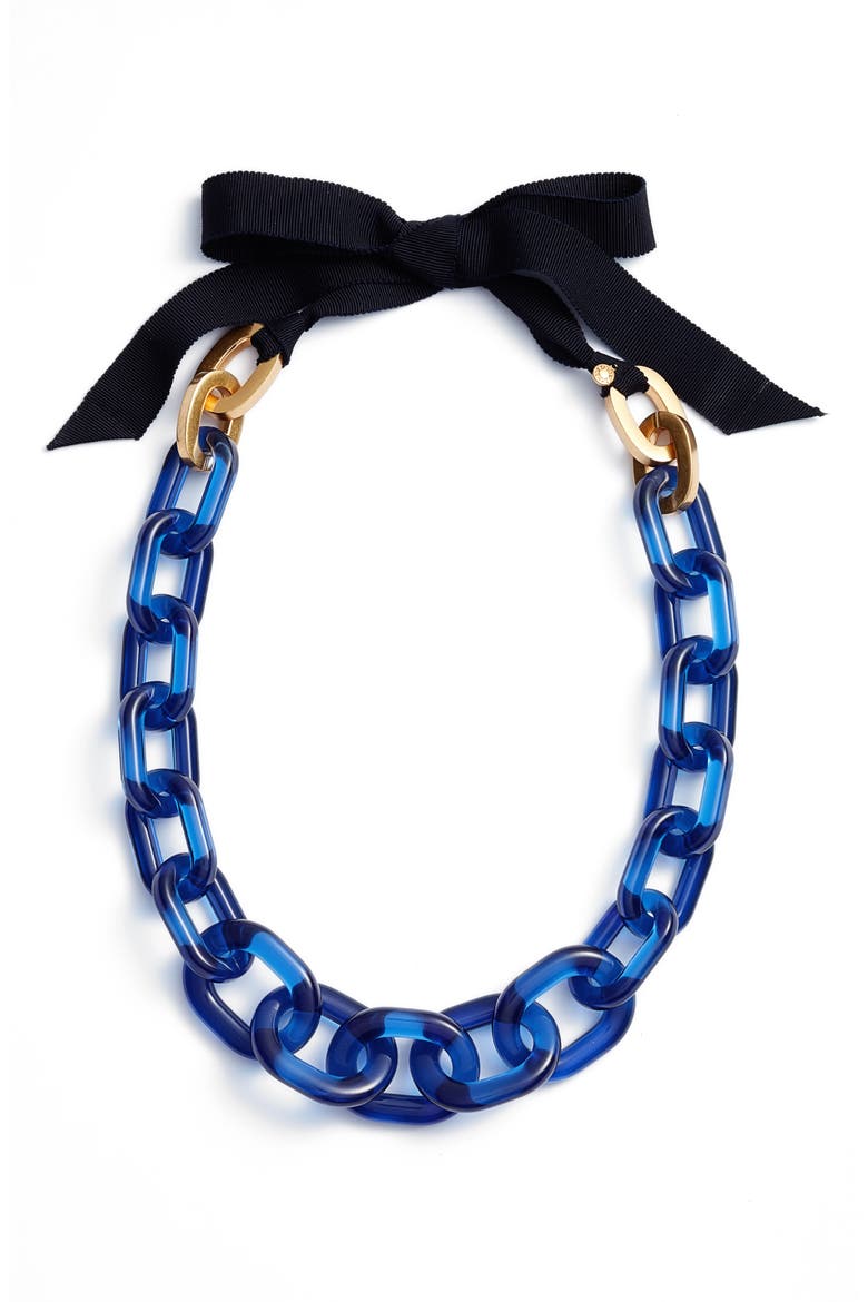 Lucite® Link Necklace, Main, color, NAVY