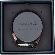Caputo & Co. Men's Embossed Multistripe Leather Bracelet