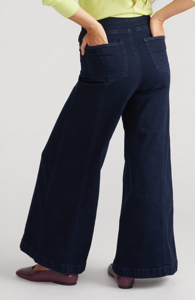 Universal Standard Pintuck Wide Leg Pull-On Jeans, Alternate, color, 